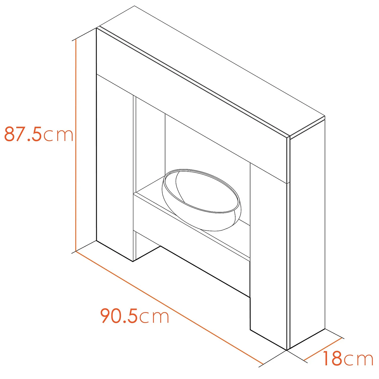 Αδάμ Adam Cubist Electric Fire Suite With Flat To Wall Fitting - White 5 Αδάμ Adam Cubist Electric Fire Suite With Flat To Wall Fitting - White - Image 5