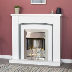 Αδάμ Adam Chilton Fireplace Surround & Helios Electric Fire With Flat To Wall Fitting - White, Grey & Brushed Steel 8 Αδάμ Adam Chilton Fireplace Surround & Helios Electric Fire With Flat To Wall Fitting - White, Grey & Brushed Steel -None || EGLO || Energizer Sales 12829015 6044869653941527