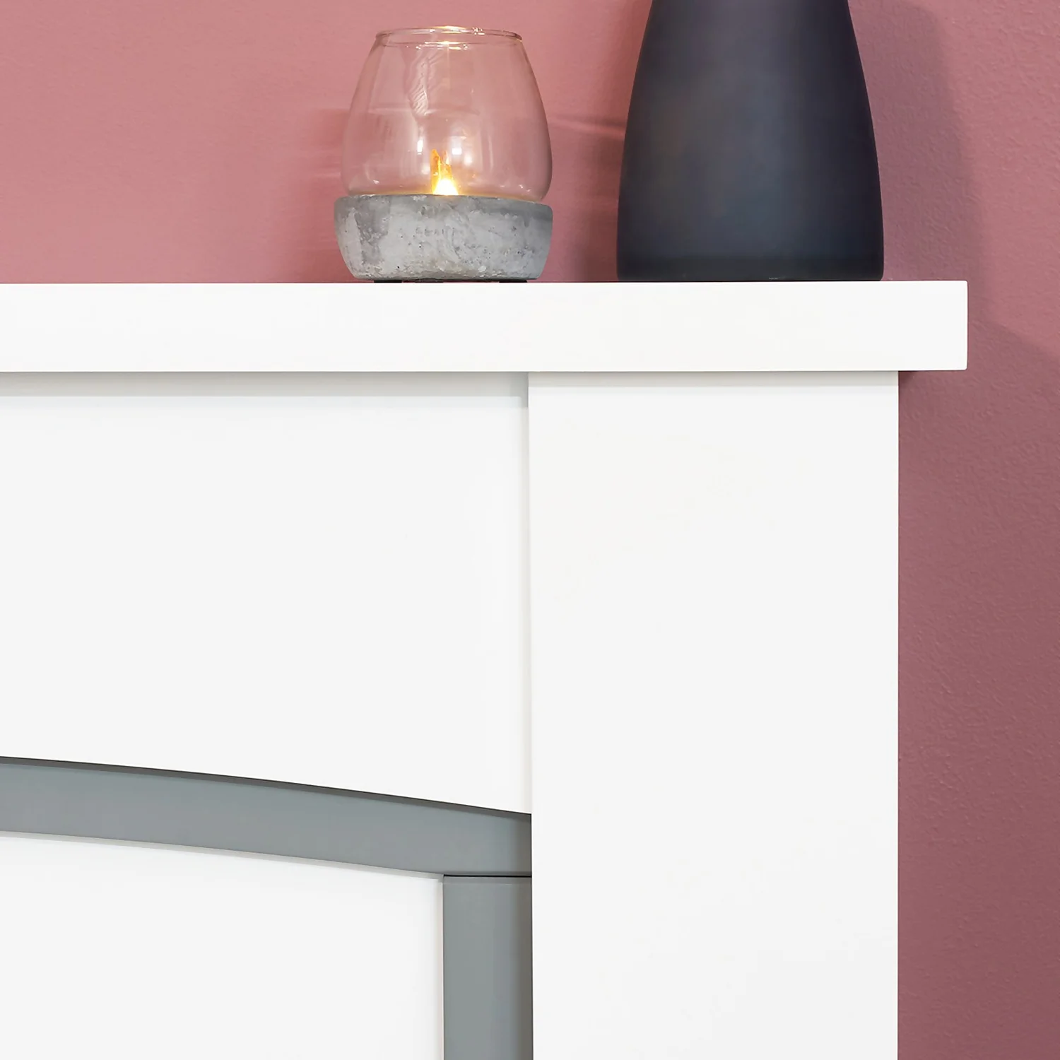 Αδάμ Adam Chilton Fireplace Surround & Helios Electric Fire With Flat To Wall Fitting - White, Grey & Brushed Steel 3 Αδάμ Adam Chilton Fireplace Surround & Helios Electric Fire With Flat To Wall Fitting - White, Grey & Brushed Steel - Image 3