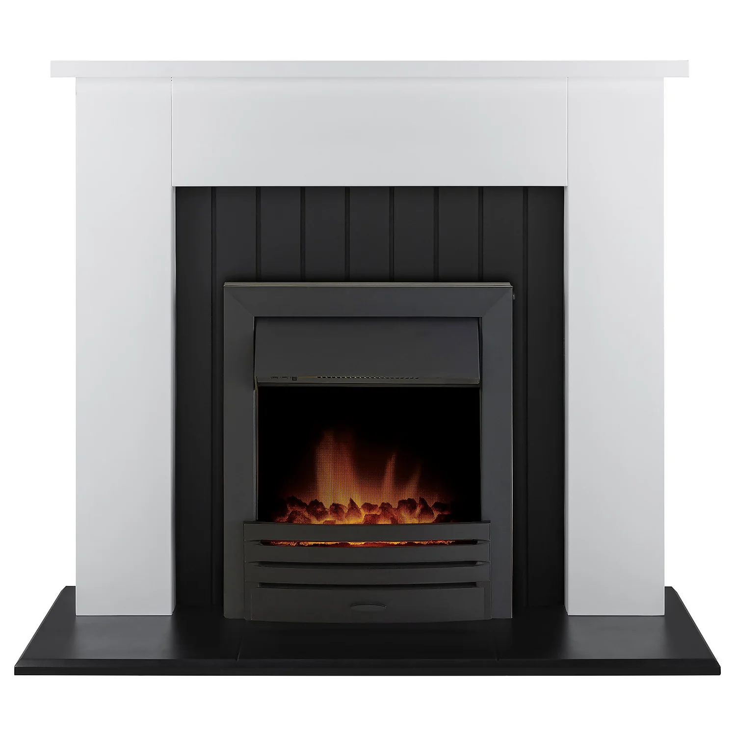 Αδάμ Adam Chessington Fireplace Surround & Eclipse Electric Fire With Flat To Wall Fitting - White & Black 1 Αδάμ Adam Chessington Fireplace Surround & Eclipse Electric Fire With Flat To Wall Fitting - White & Black