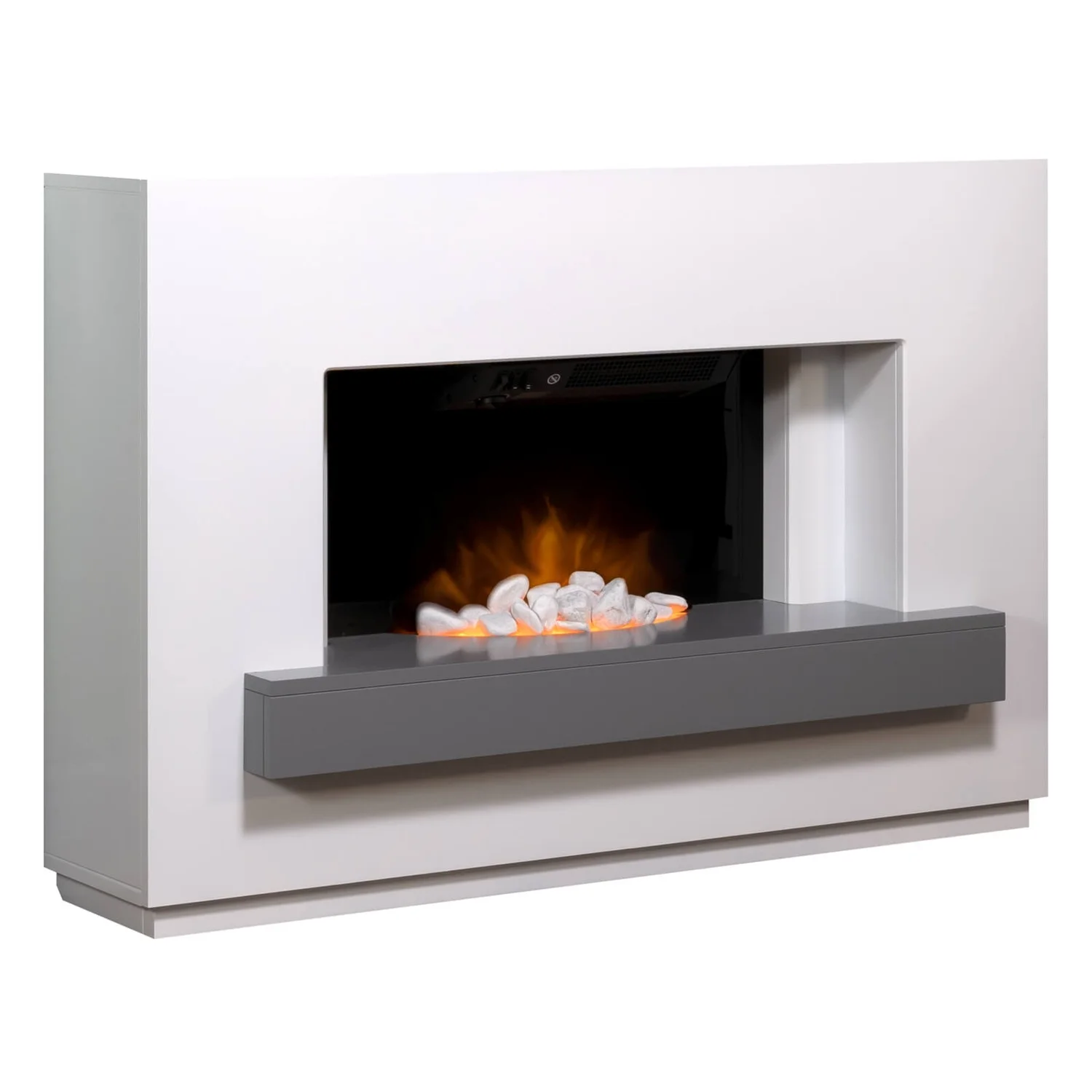 Αδάμ Adam Sambro Electric Fire Suite With Flat To Wall Fitting - White & Grey 2 Αδάμ Adam Sambro Electric Fire Suite With Flat To Wall Fitting - White & Grey - Image 2