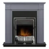 Αδάμ Adam Georgian Fireplace Surround & Elan Electric Fire With Flat To Wall Fitting - Grey, Black & Chrome