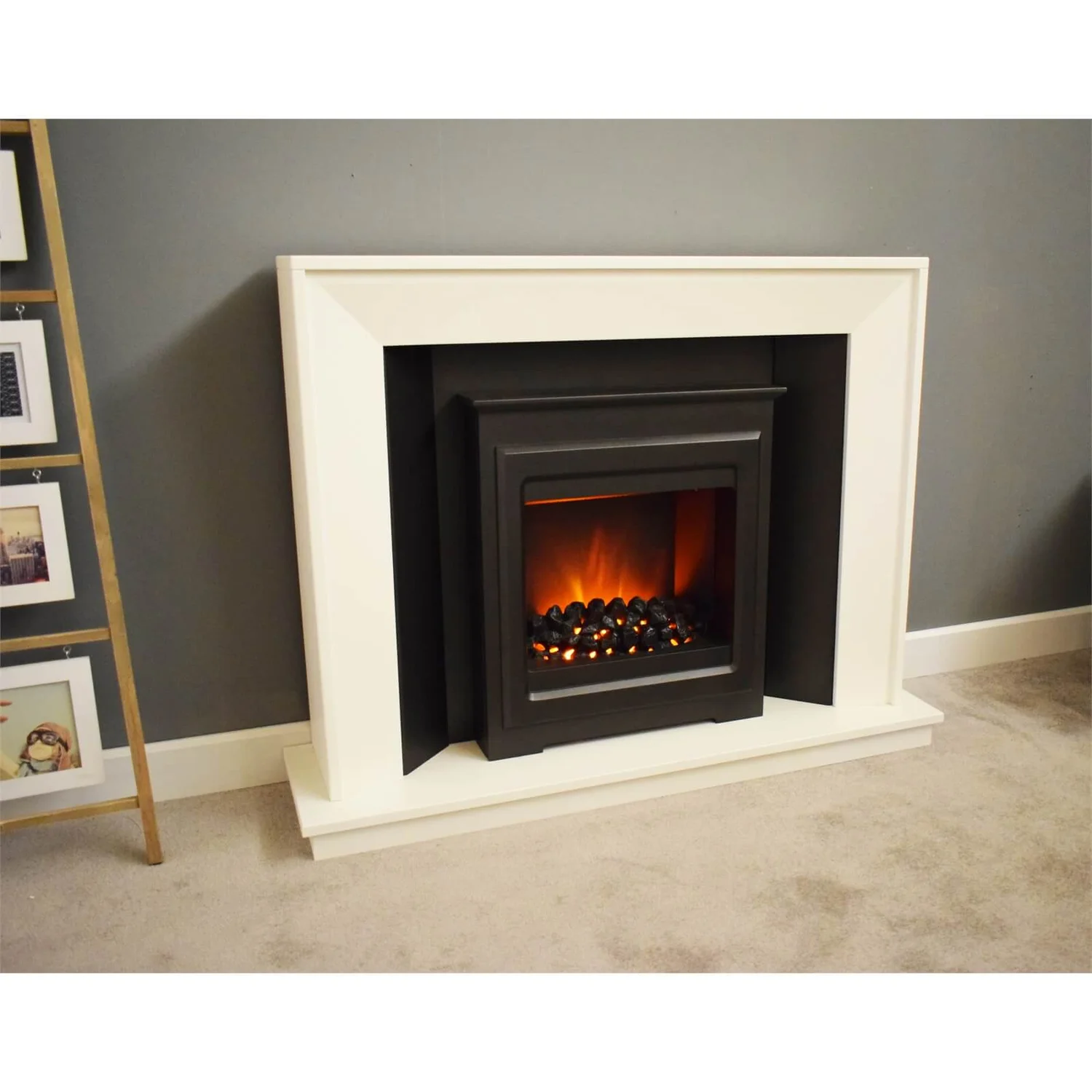 Suncrest Mayford Electric Fire Suite With Smart Remote & Flat To Wall Fitting - White 1 Suncrest Mayford Electric Fire Suite With Smart Remote & Flat To Wall Fitting - White