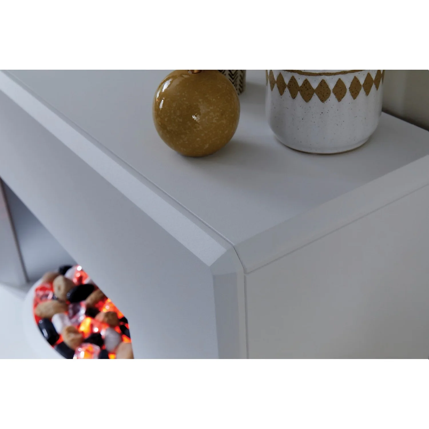 Suncrest Stockeld Electric Fire Suite With Smart Remote & Flat To Wall Fitting - White & Brushed Steel 5 Suncrest Stockeld Electric Fire Suite With Smart Remote & Flat To Wall Fitting - White & Brushed Steel - Image 5