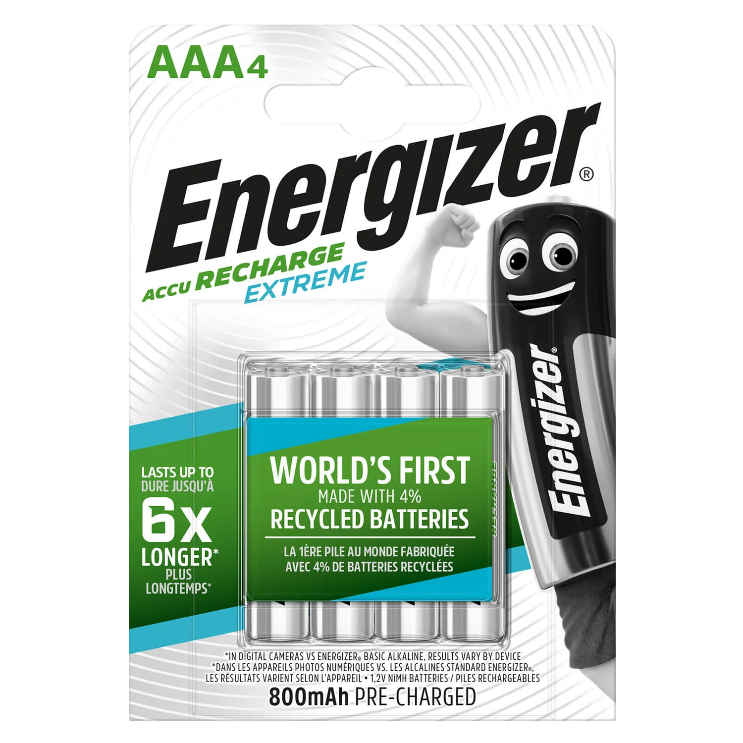 Energizer Extreme 800mAh Rechargeable AAA Batteries - 4 Pack 1 Energizer Extreme 800mAh Rechargeable AAA Batteries - 4 Pack