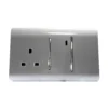 Trendi Artistic Modern 45 A Cooker Switch Inc Plug Socket And Neon Insert Stainless Silver