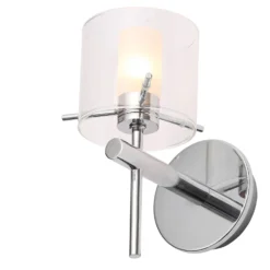 Gene Clear Cylinder Wall Light - Chrome