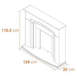 Αδάμ Adam Falmouth Fireplace Surround & Eclipse Electric Fire With Downlights & Flat To Wall Fitting - Cream & Brass -None || EGLO || Energizer Sales 12832683 1984869650631801