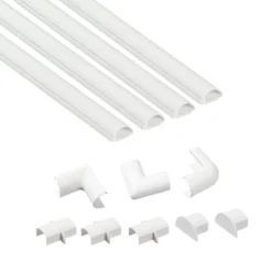 D-Line Micro+ Decorative Self Adhesive Trunking Multipack 4 X 20mm X 10mm X 1-meter Lengths & Accessories - White