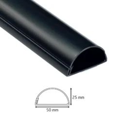 D-Line Maxi Decorative Self-Adhesive Cable Trunking - 50mm X 25mm X 1m, Black -None || EGLO || Energizer Sales 12833213 3264833198988926
