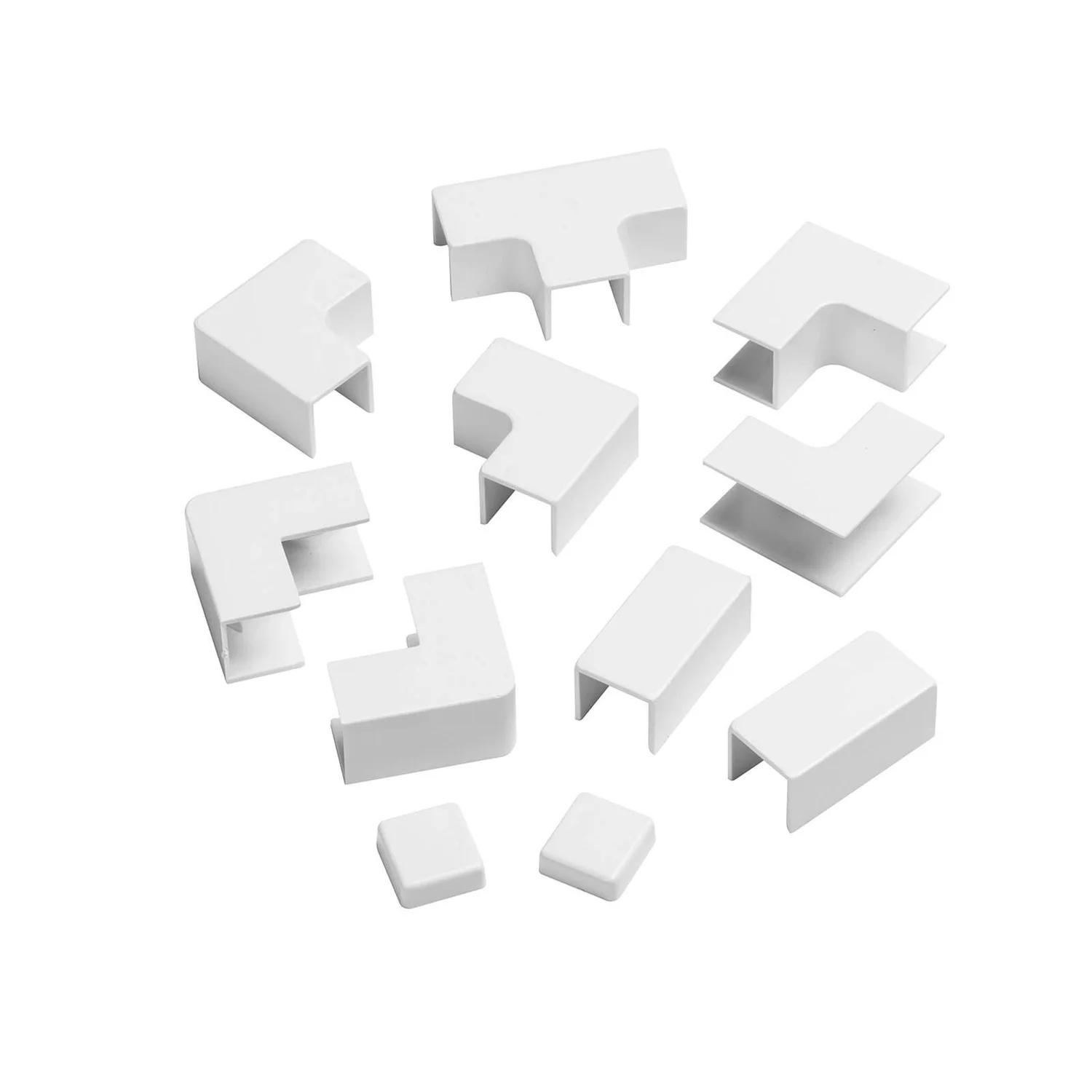 D-Line 16x16mm Trunking Clip-On Accessory Multipack - White 1 D-Line 16x16mm Trunking Clip-On Accessory Multipack - White