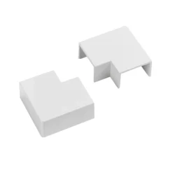 D-Line 25x16mm Trunking Clip-On Flat Bend 2 Pack - White