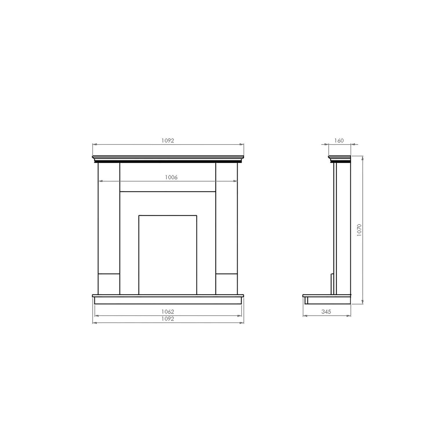 Suncrest Howden Electric Fire Suite With Flat To Wall Fitting - Oak & Brass 4 Suncrest Howden Electric Fire Suite With Flat To Wall Fitting - Oak & Brass - Image 4