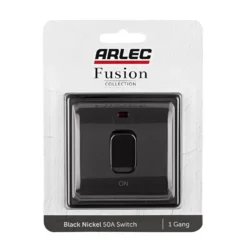 Arlec Fusion 50A 1Gang Double Pole Black Nickel Single Switch -None || EGLO || Energizer Sales 12835204 1554833171855843