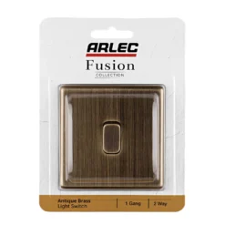 Arlec Fusion 10A 1Gang 2Way Antique Brass Single Light Switch -None || EGLO || Energizer Sales 12835367 1614833171524943