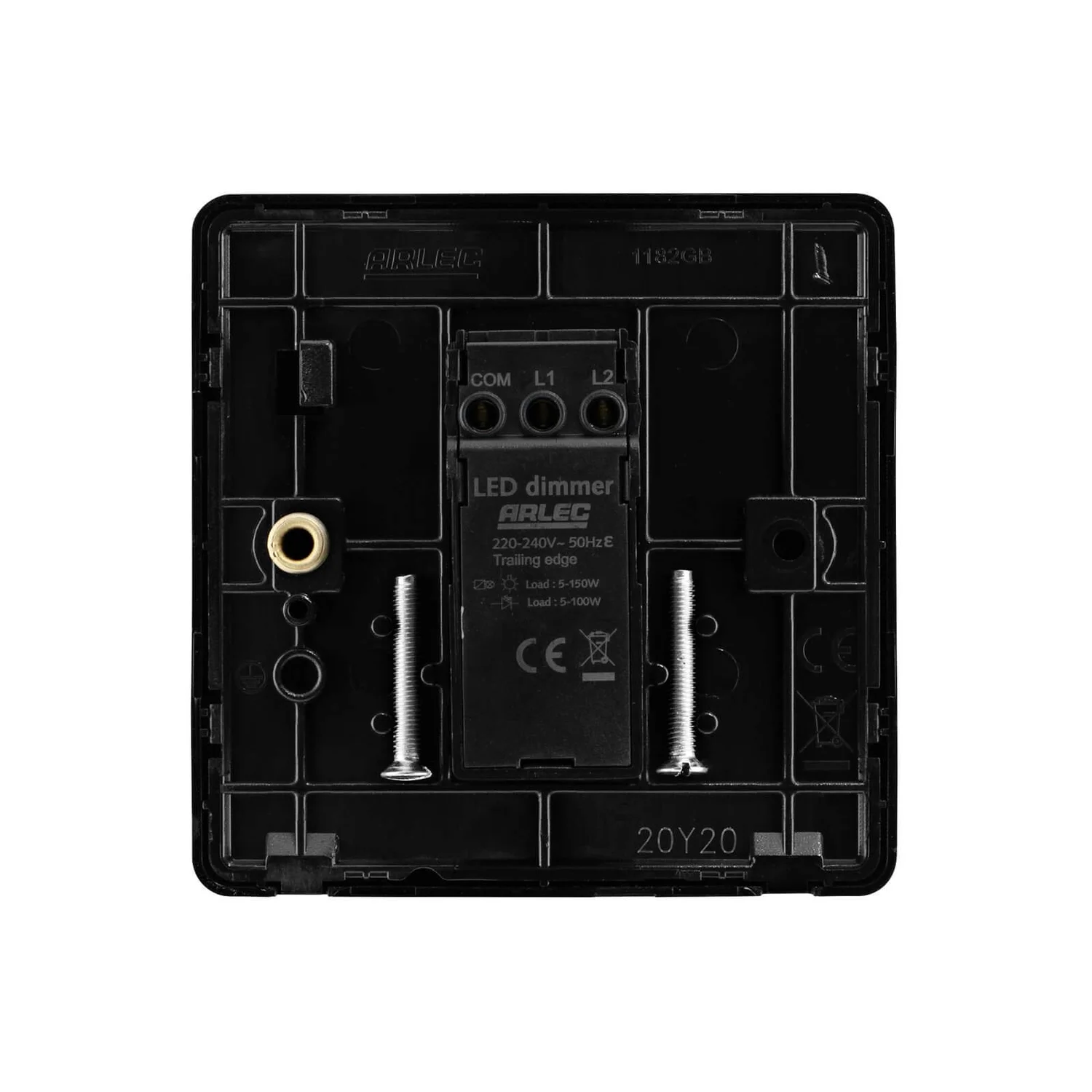 Arlec Rocker 1 Gang 2 Way Jet Black Dimmer Switch 2 Arlec Rocker 1 Gang 2 Way Jet Black Dimmer Switch - Image 2