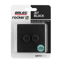 Arlec Rocker 2 Gang 2 Way Jet Black Dimmer Switch -None || EGLO || Energizer Sales 12835818 1864833173166264