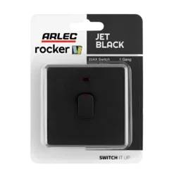 Arlec Rocker 20A 1Gang Double Pole Jet Black Single Switch -None || EGLO || Energizer Sales 12835965 1324833171498198