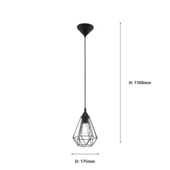 Eglo Tarbes Small Pendant Light - Black -None || EGLO || Energizer Sales 12836707 3934833169282890