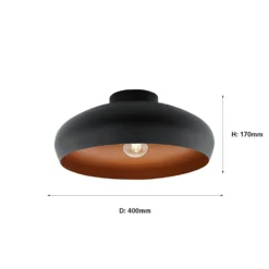 Eglo Mogano Flush Light - Black & Copper 6 Eglo Mogano Flush Light - Black & Copper -None || EGLO || Energizer Sales 12836723 1314833235997127