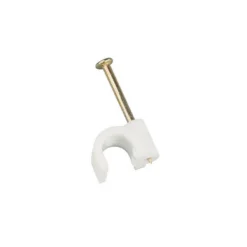 None Masterplug Round Cable Clips 5mm White 20 Pack