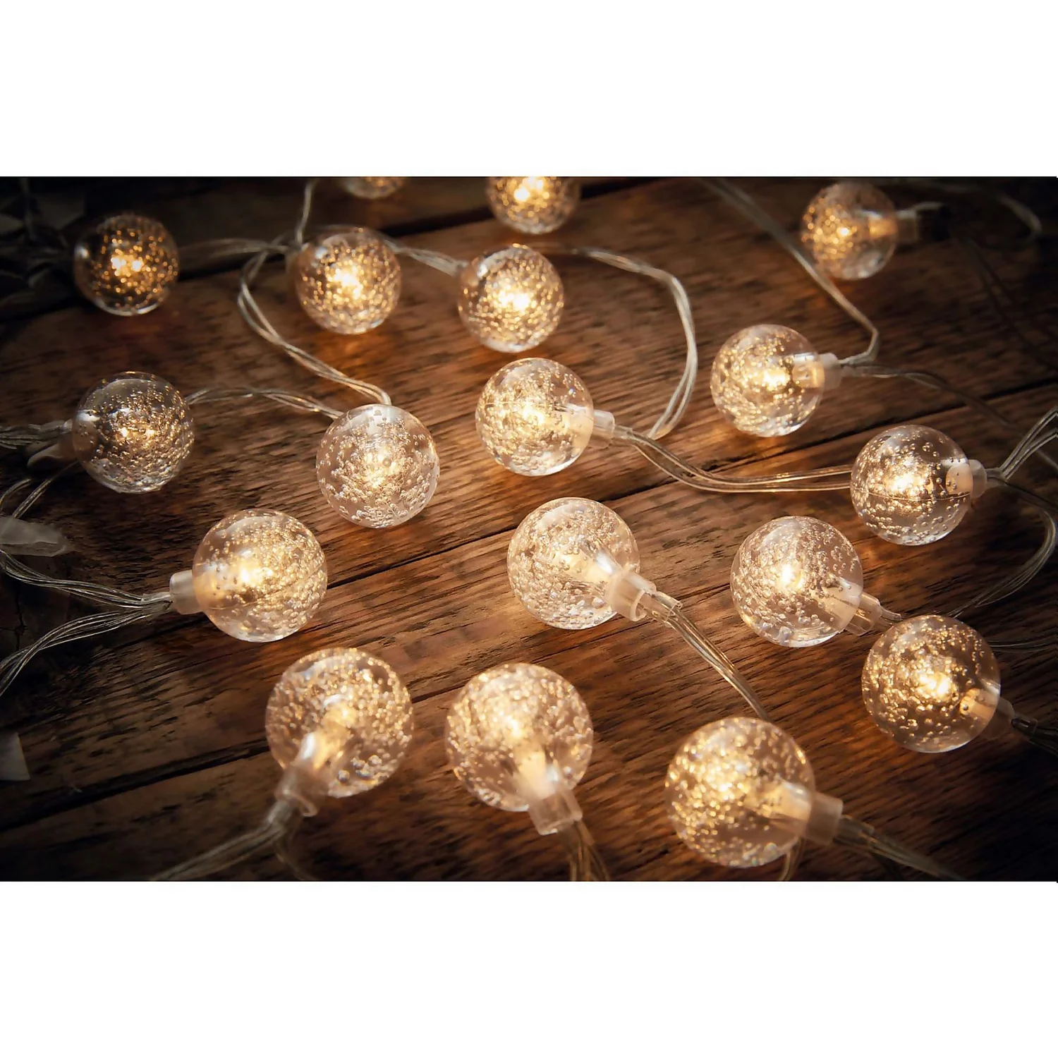 20 Clear Bubble Ball Christmas String Lights (Battery Operated) 2 20 Clear Bubble Ball Christmas String Lights (Battery Operated) - Image 2