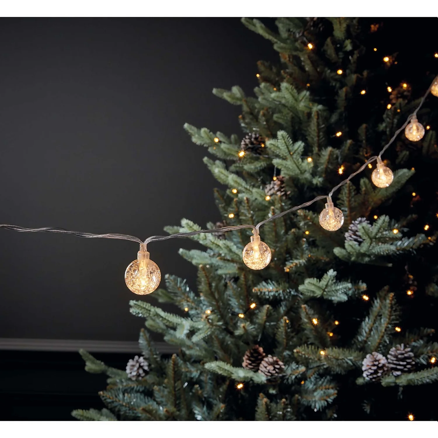 20 Clear Bubble Ball Christmas String Lights (Battery Operated) 1 20 Clear Bubble Ball Christmas String Lights (Battery Operated)