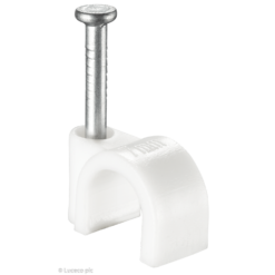 Masterplug Round Cable Clips 7mm White 20 Pack