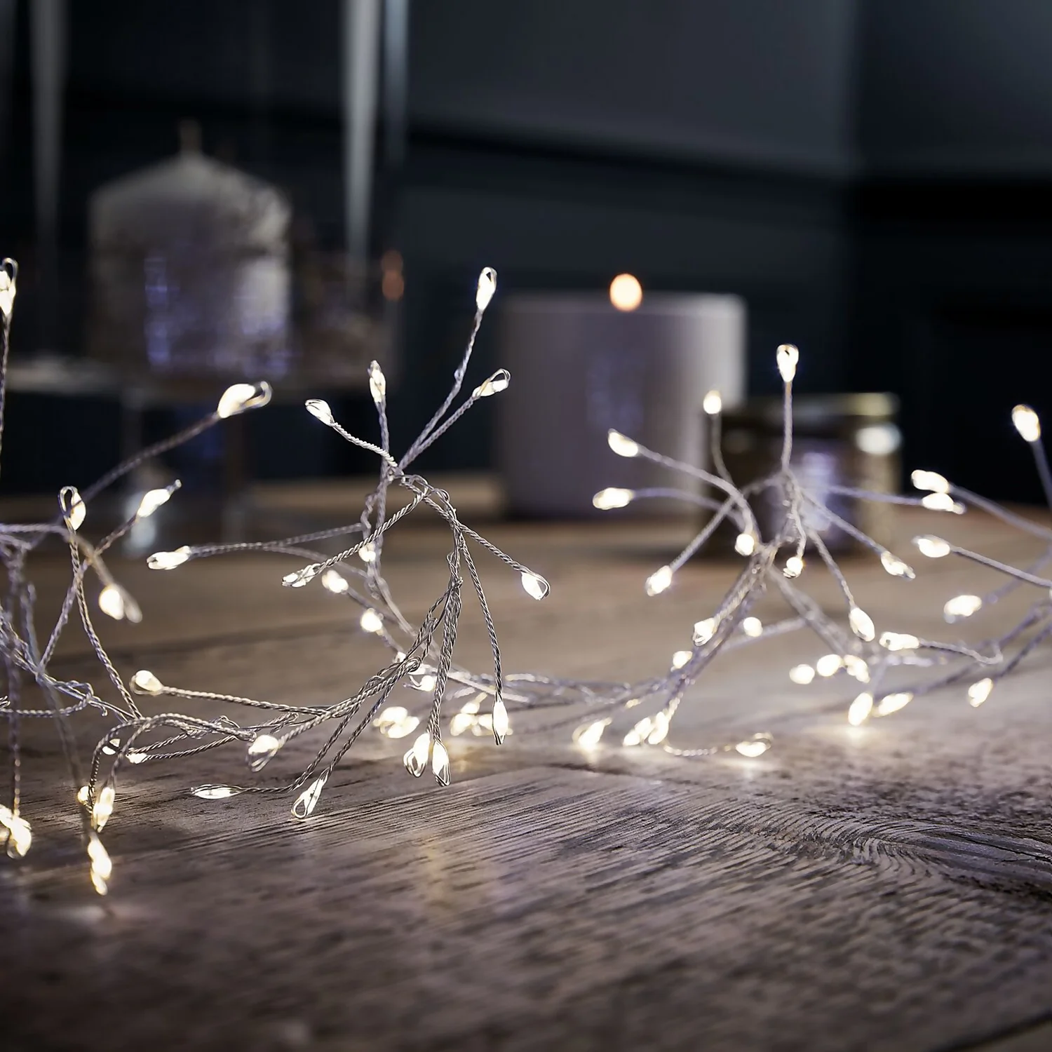 480 LED Silver Copper Wire Cluster Christmas Lights - Warm White 1 480 LED Silver Copper Wire Cluster Christmas Lights - Warm White