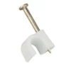 Masterplug Round Cable Clips 7mm White 100 Pack