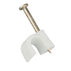 Masterplug Round Cable Clips 7mm White 100 Pack