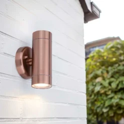 Lutec Rado Up & Down Outdoor Wall Light - Copper