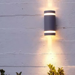 Lutec Focus 2x GU10 Outdoor Wall Light - Anthracite