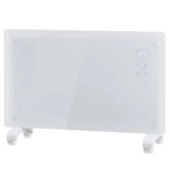 Arlec Electric Panel Heater Glass With Timer In White - 2200W