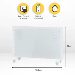 Arlec Electric Panel Heater Glass With Timer In White - 2200W -None || EGLO || Energizer Sales 12840854 2934902365318049