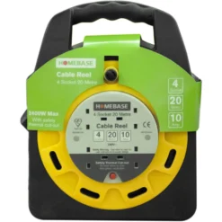None Masterplug 4 Socket Cable Reel 20m Yellow/Black