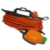 None Masterplug 1 IP Rated Socket Heavy Duty Extension Lead With Cable Carrier 15m Orange/Black
