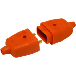 None Masterplug Heavy Duty 2 Pin Flex Plug And Socket Connector Orange