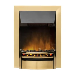 Dimplex Kansas Optiflame Electric Fire With Inset Fitting - Brass & Black