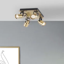 Lucy 4 Lamp Spotlight Bar - Gold & Black -None || EGLO || Energizer Sales 12882219 1494843518635151