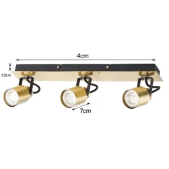Lucy 3 Lamp Spotlight Plate - Gold & Black -None || EGLO || Energizer Sales 12882221 1804843518979659