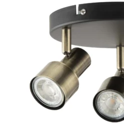 Noah 3 Lamp Spotlight Plate - Black & Antique Brass -None || EGLO || Energizer Sales 12882222 2044843519113744