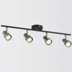 Noah 4 Lamp Spotlight Plate - Black & Antique Brass -None || EGLO || Energizer Sales 12882224 1814843519172721