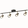 Noah 4 Lamp Spotlight Plate - Black & Antique Brass