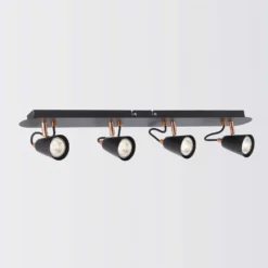 Emma 4 Lamp Spotlight Bar - Black & Copper -None || EGLO || Energizer Sales 12882225 1914843519450953