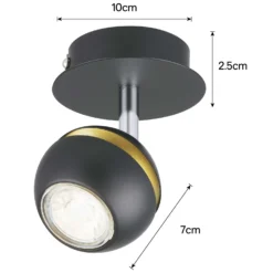 Austin Single Lamp Spotlight - Black & Gold -None || EGLO || Energizer Sales 12882229 1714843520140758