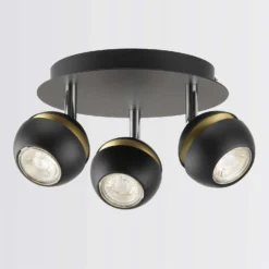 Austin 3 Lamp Spotlight Plate - Black & Gold -None || EGLO || Energizer Sales 12882230 9524843520183208