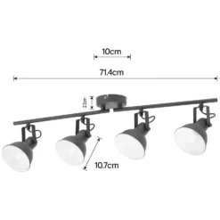 Alfie 4 Lamp Spotlight Bar - Grey -None || EGLO || Energizer Sales 12882233 1314843520063664