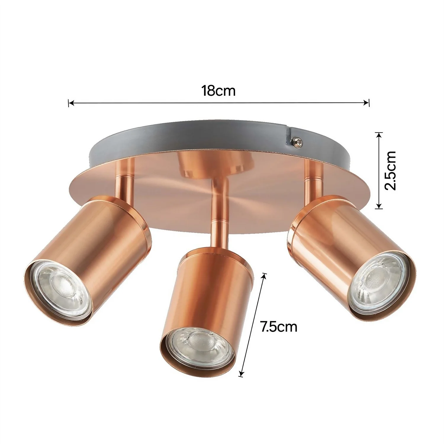 Rose 3 Lamp Spotlight Plate - Rose Gold 4 Rose 3 Lamp Spotlight Plate - Rose Gold - Image 4