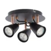 Emma 3 Lamp Spotlight Plate - Black & Copper
